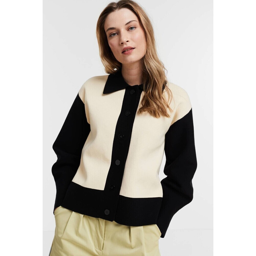 Anthropologie Colorblock Snap-Front Long Sleeve Sweater Cardigan Jacket (NWT) - Picture 11 of 13